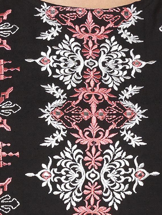 embroidered a-line kurta - 16077951 - Standard Image - 3