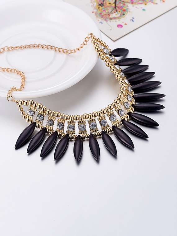 Choker For Western Dress Buy Online Black Metal Choker Necklace - Main Image