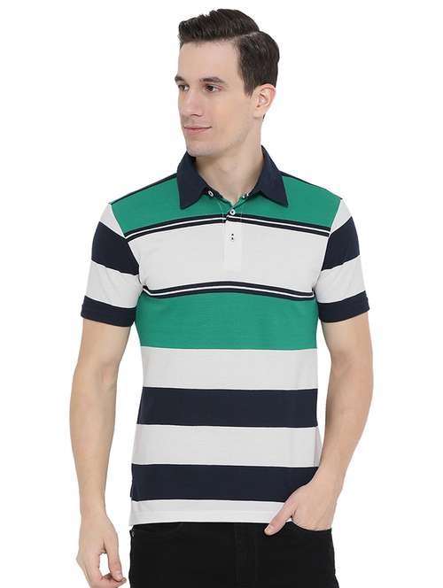 multi colored striped polo t-shirt - 16078012 - Standard Image - 0