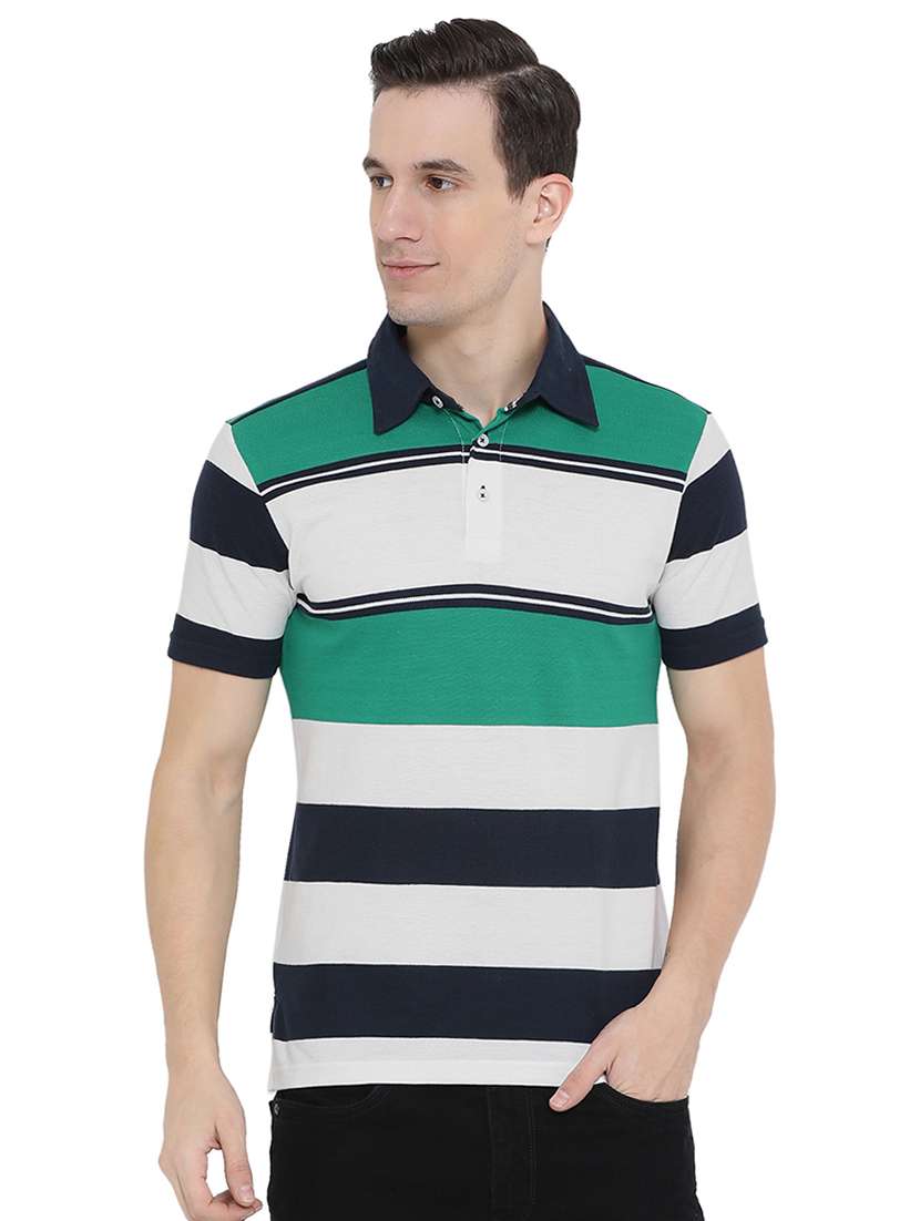 multi colored striped polo t-shirt - 16078012 - Zoom Image - 0