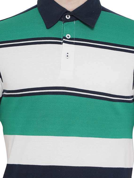 multi colored striped polo t-shirt - 16078012 - Standard Image - 3