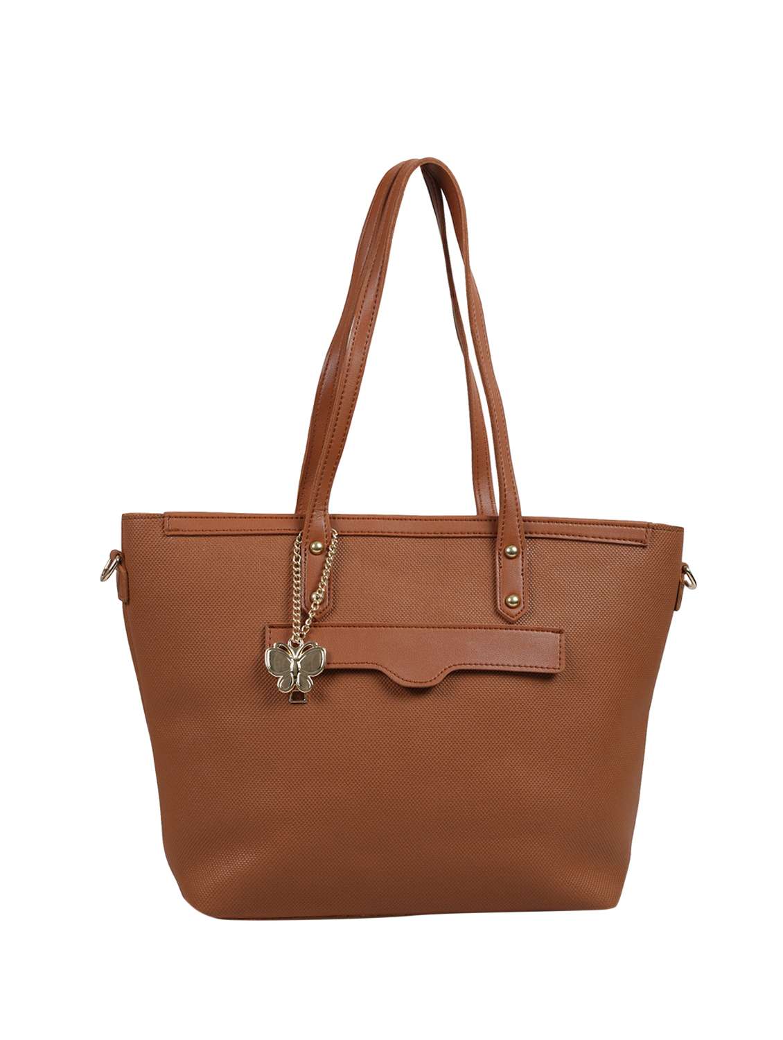 tan leatherette (pu) handbag