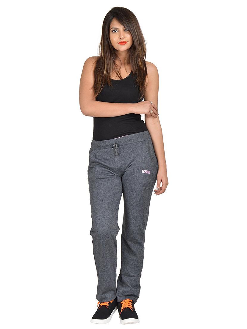 mid rise solid track pant - 16078701 - Standard Image - 3