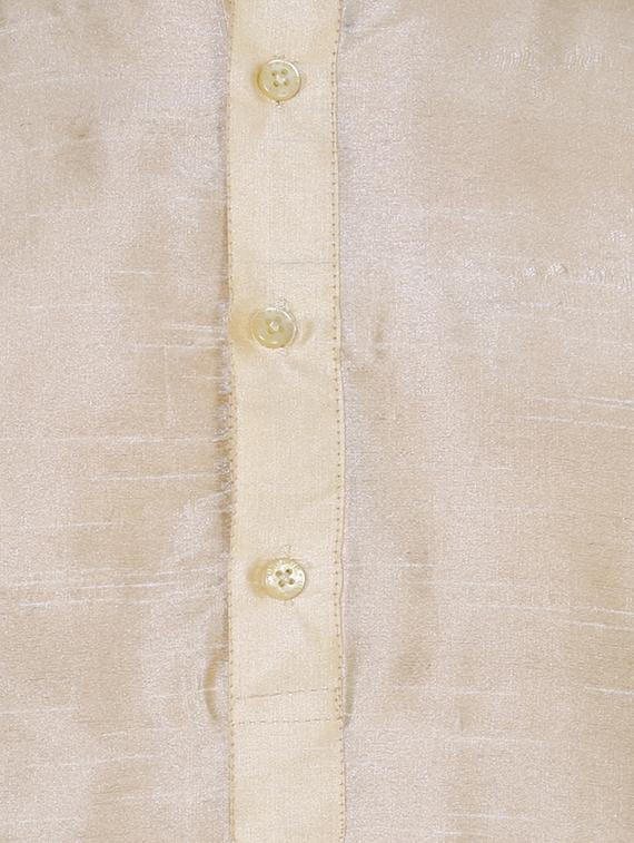 beige silk blend long kurta - 16079715 - Standard Image - 3