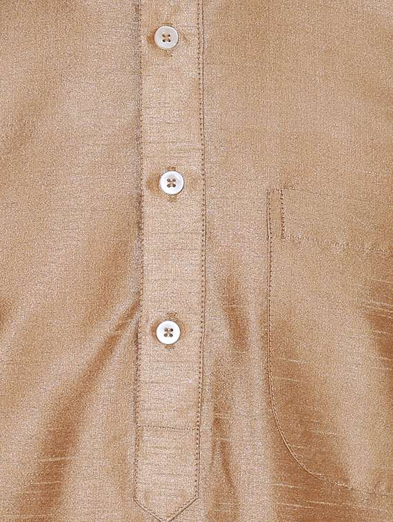 brown silk blend long kurta - 16079719 - Standard Image - 3