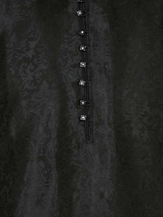 black silk blend long kurta - 16079724 - Standard Image - 3