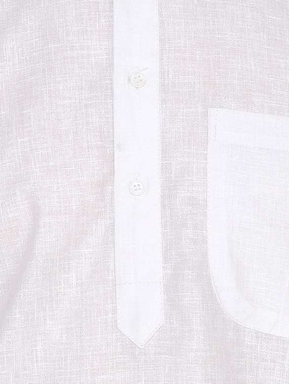 white cotton long kurta - 16079726 - Standard Image - 3