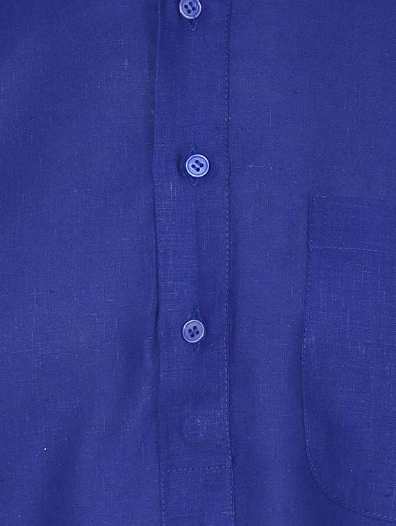 blue cotton long kurta - 16079727 - Standard Image - 3