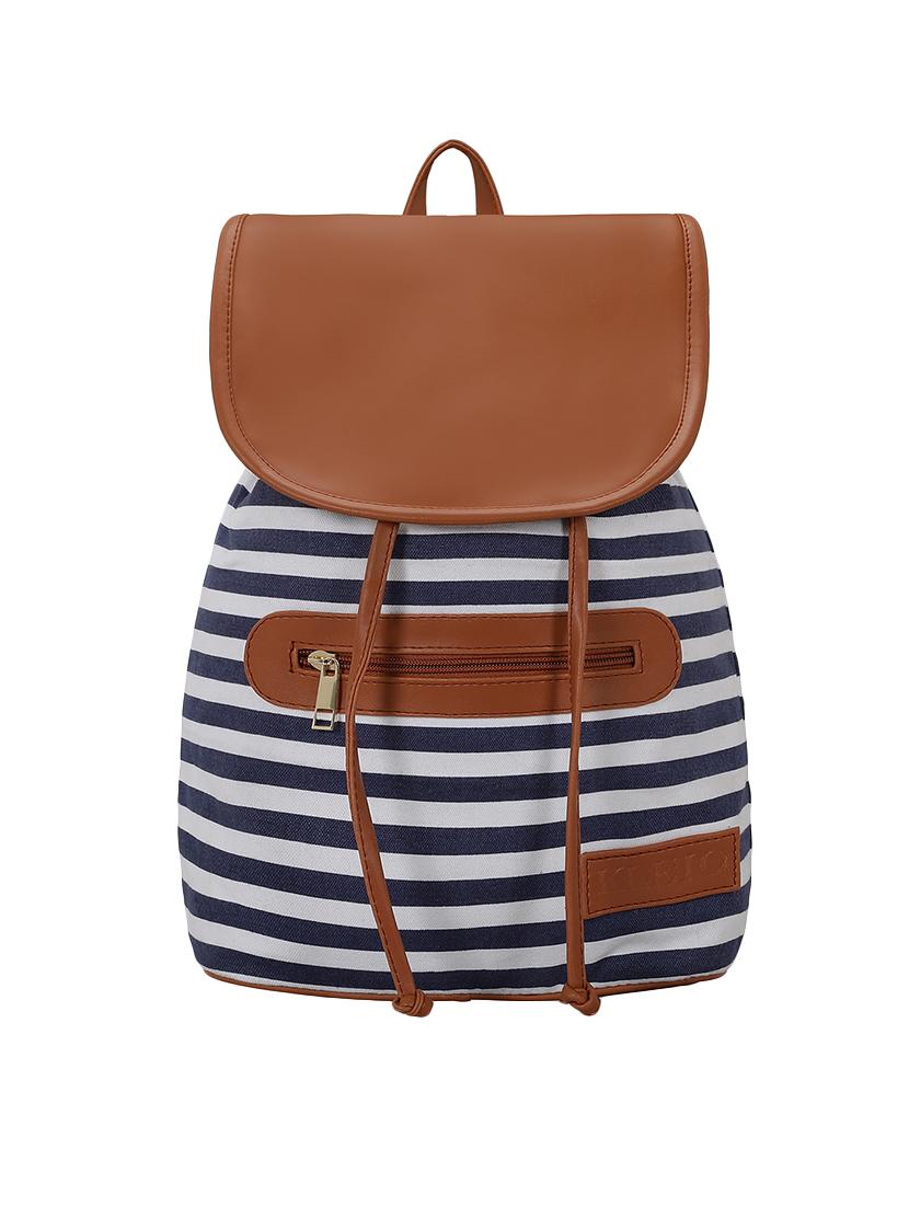 blue leatherette (pu) regular backpack - 16080570 - Zoom Image - 0