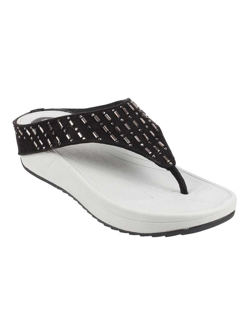mochi black thong sandals