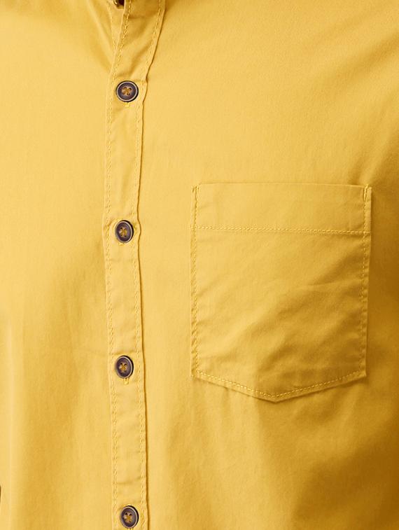 yellow solid casual shirt - 16085091 - Standard Image - 3