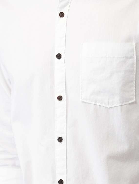white solid casual shirt - 16085092 - Standard Image - 3