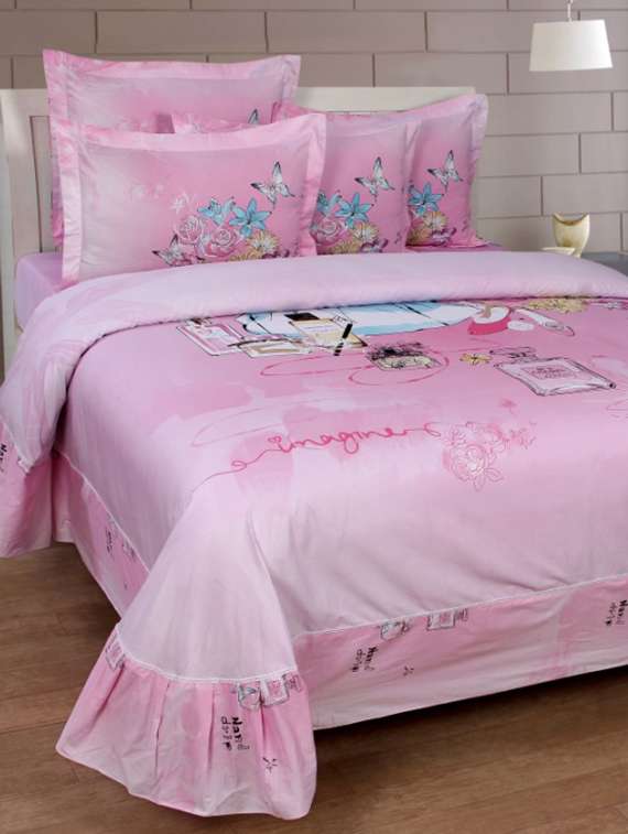 pure cotton king size bedsheet with frill