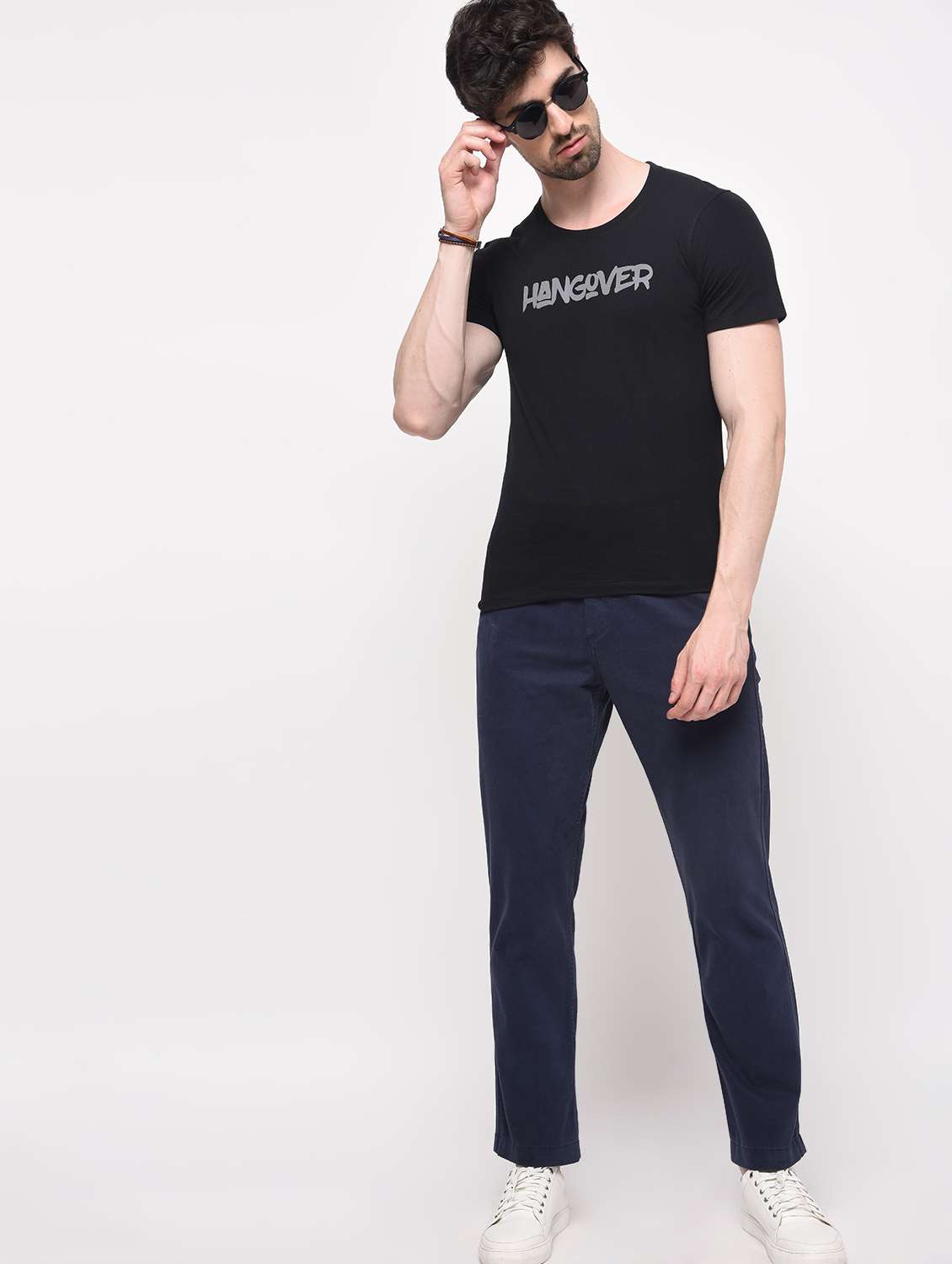 black typographic chest print t-shirt