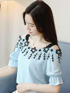 laced cold shoulder top