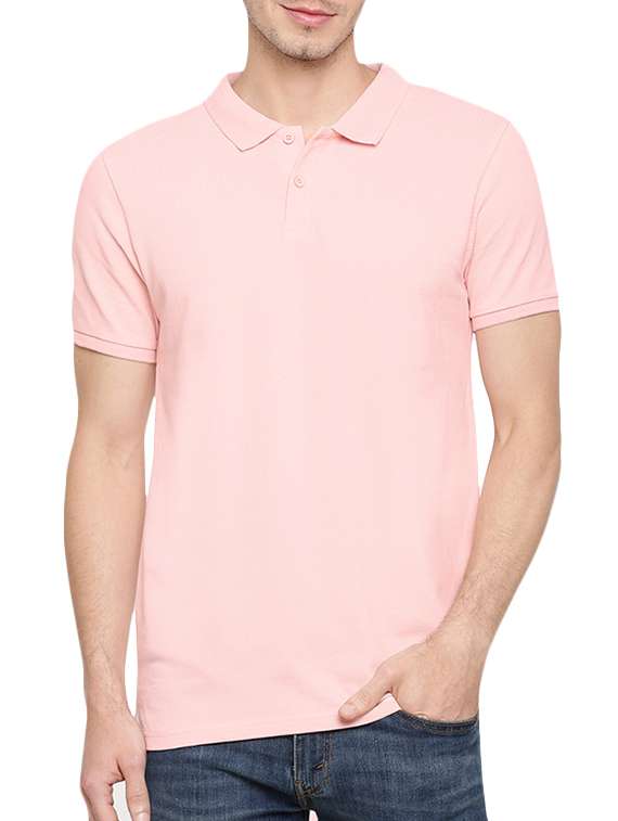 pink solid polo t-shirt