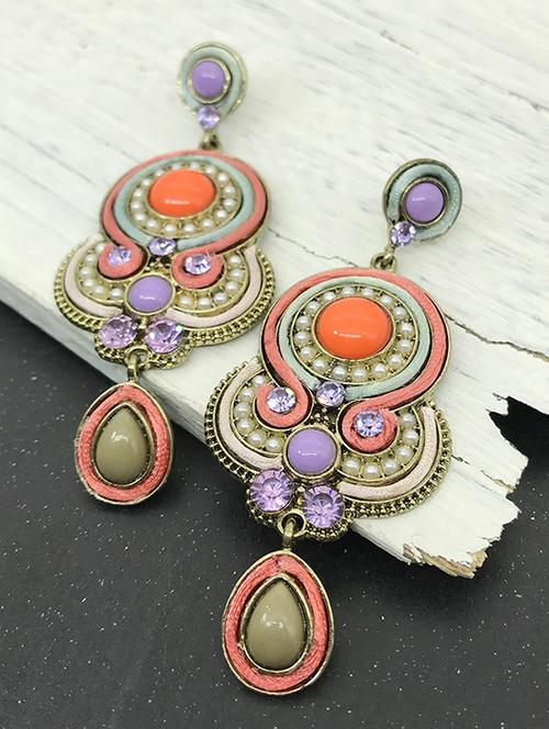 orange drop earring - 16091534 - Standard Image - 0