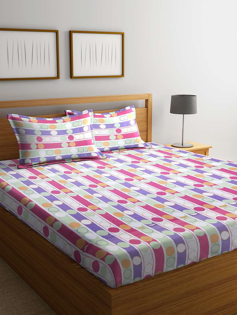bombay dyeing 100% cotton double bed sheet meleze