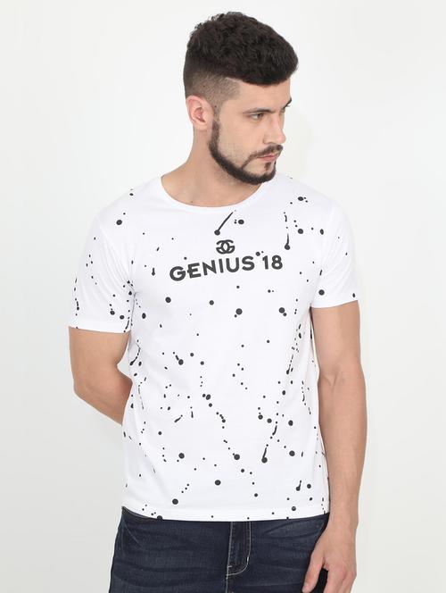 white all over print t-shirt - 16094330 - Standard Image - 0