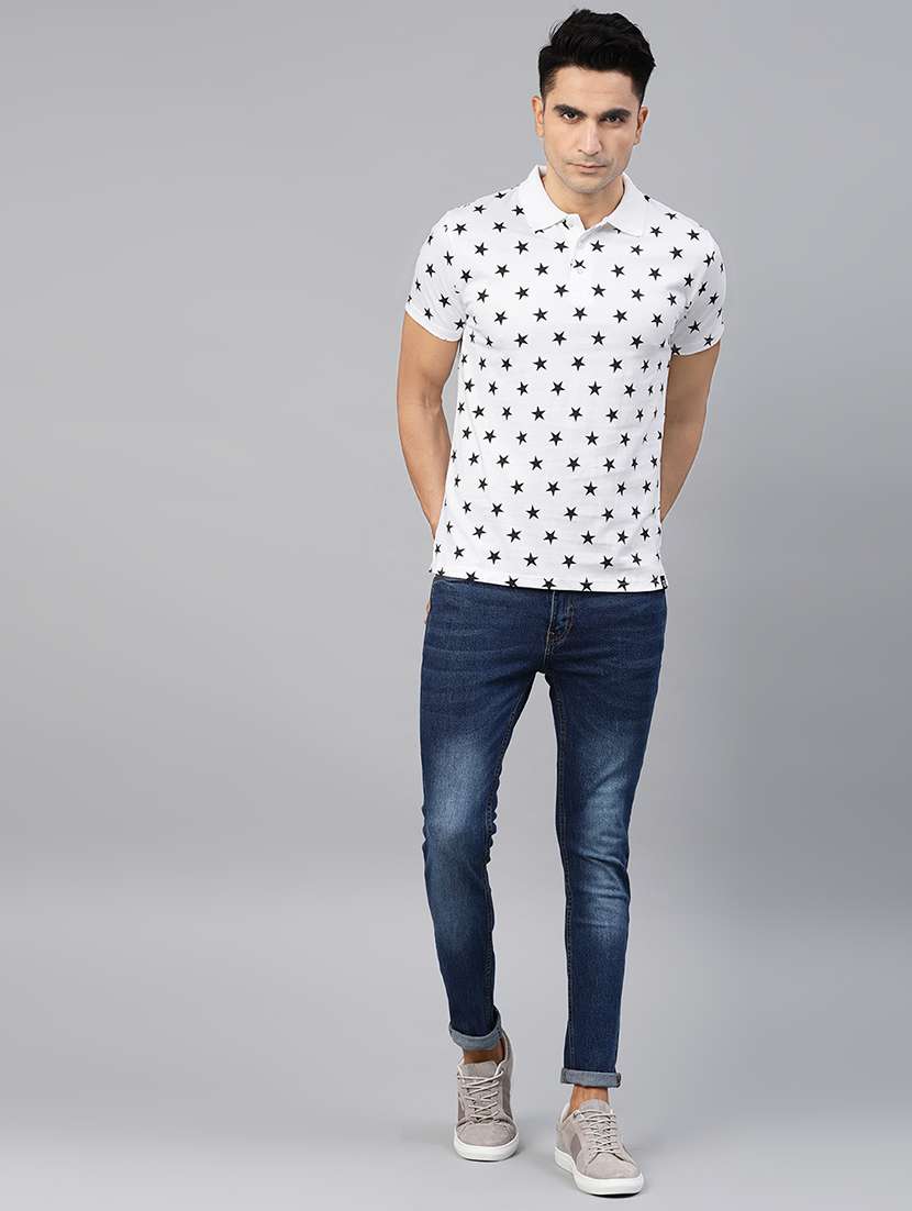 white printed polo t-shirt  - 16094334 -  Standard Image - 3