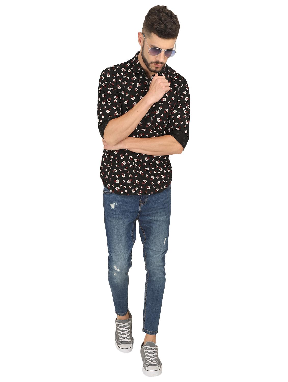 black floral printed casual shirt - 16094342 - Standard Image - 3