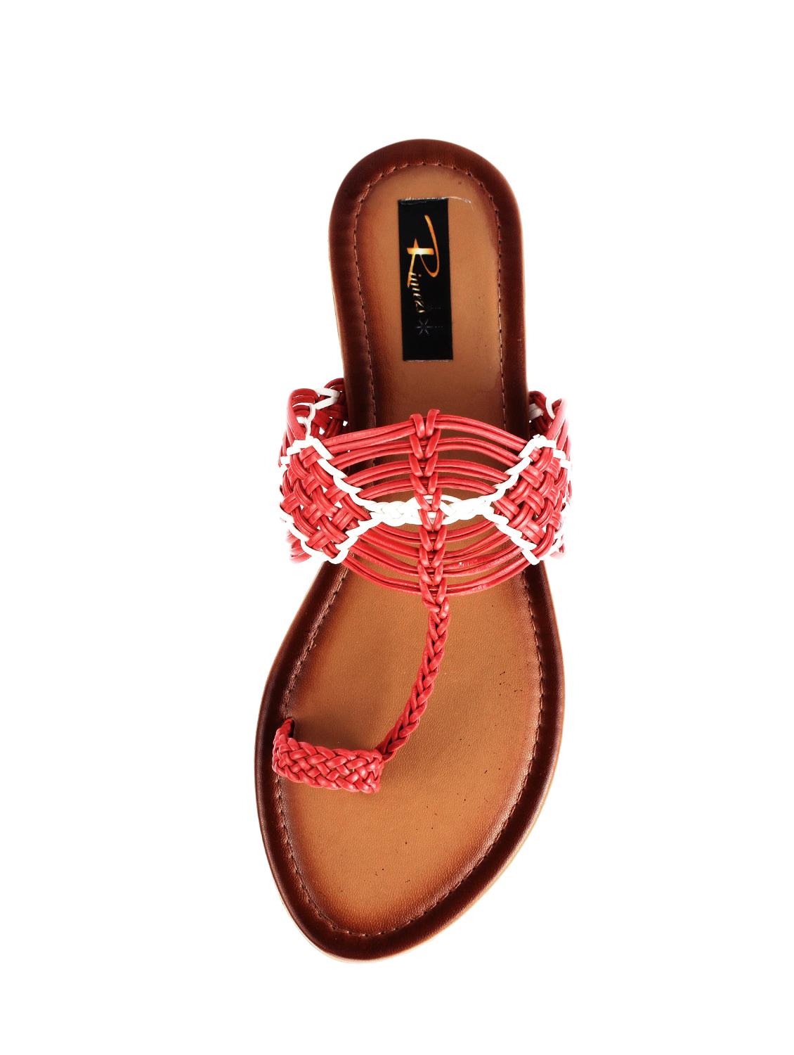 pink leatherette slip on sandals - 16096006 - Standard Image - 3