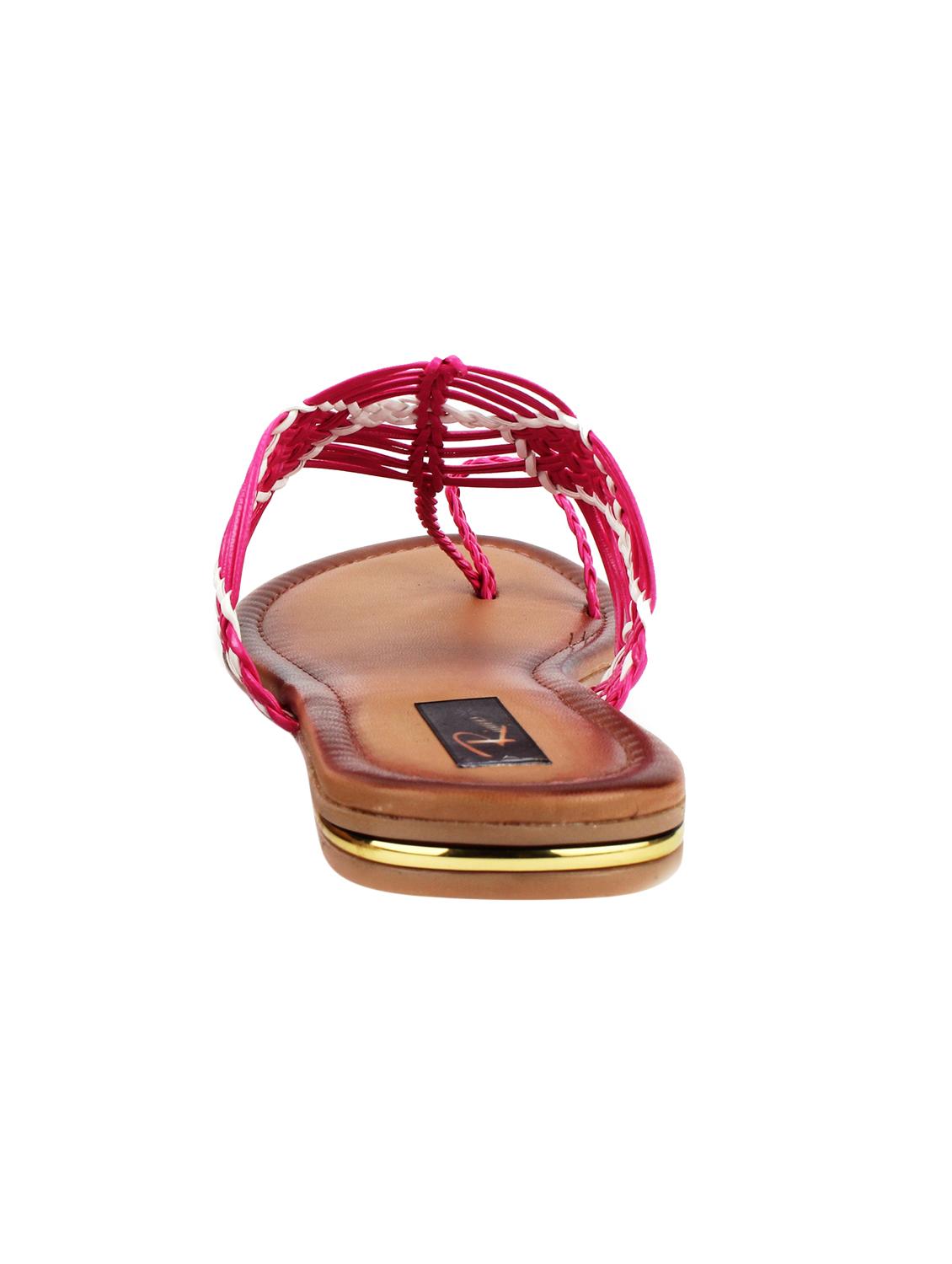 magenta leatherette slip on sandals - 16096009 - Standard Image - 3