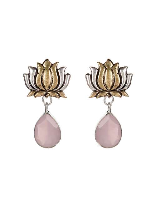 pink metal drop earring - 16100737 -  Standard Image - 0