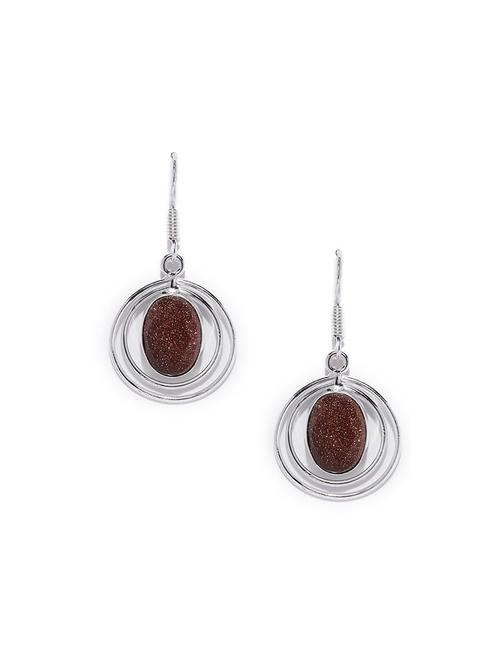 brown metal drop earring - 16100855 -  Standard Image - 0