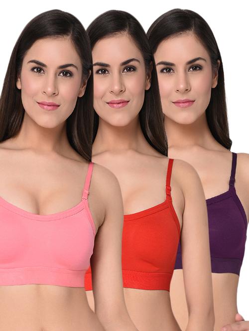 set of 3 solid sports bras - 16103799 - Standard Image - 0