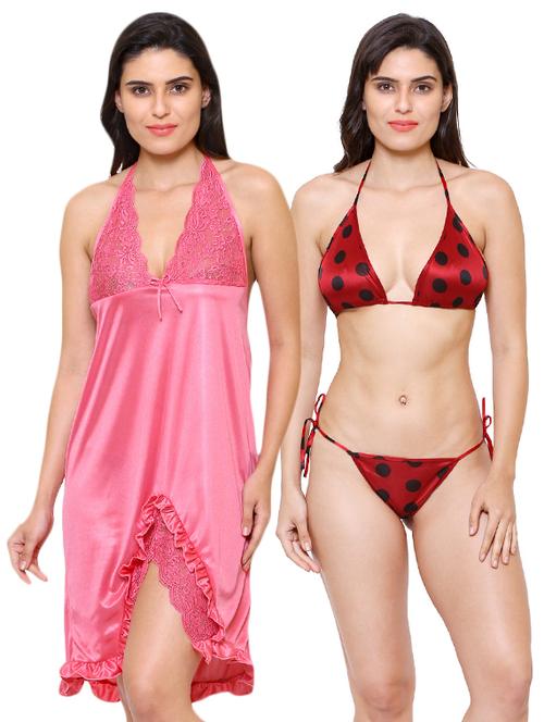 halter neck nightwear set - 16104425 - Standard Image - 0