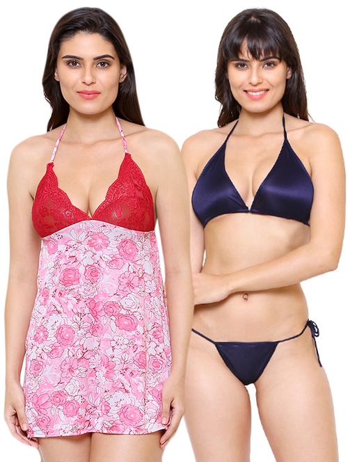 halter neck nightwear set - 16104429 - Standard Image - 0
