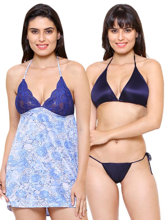 halter neck nightwear set - 16104435 -  Zoom Image - 0