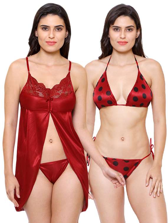 lace detail nightwear set - 16104440 -  Zoom Image - 0