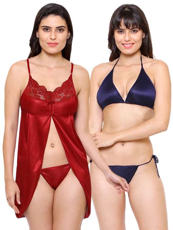 lace detail nightwear set - 16104441 -  Zoom Image - 0