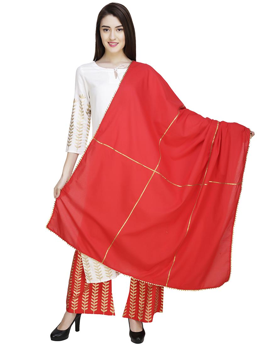 women foil printed kurta palazzo with dupatta set