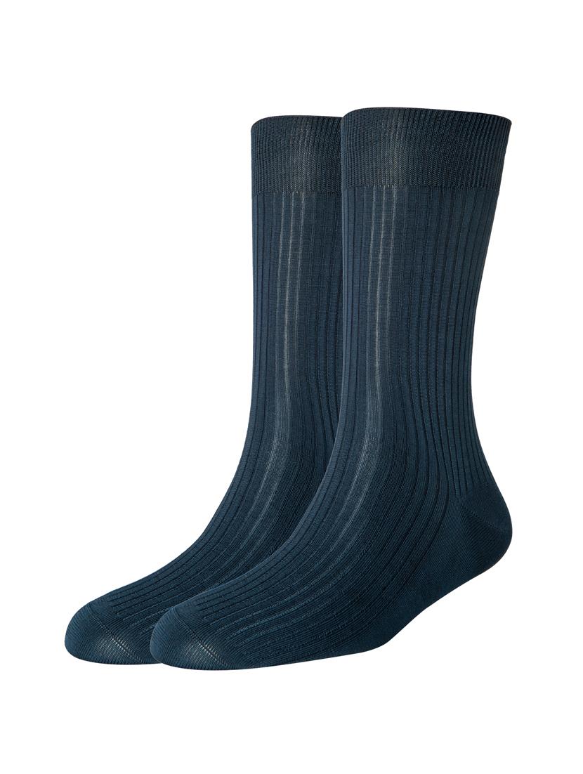 navy blue cotton above ankle length sock - 16105661 -  Zoom Image - 0