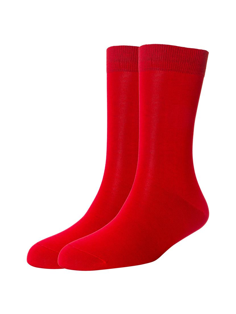 red cotton above ankle length sock - 16105669 - Zoom Image - 0
