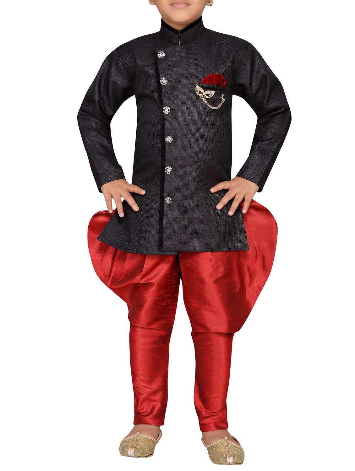 black jute sherwani set