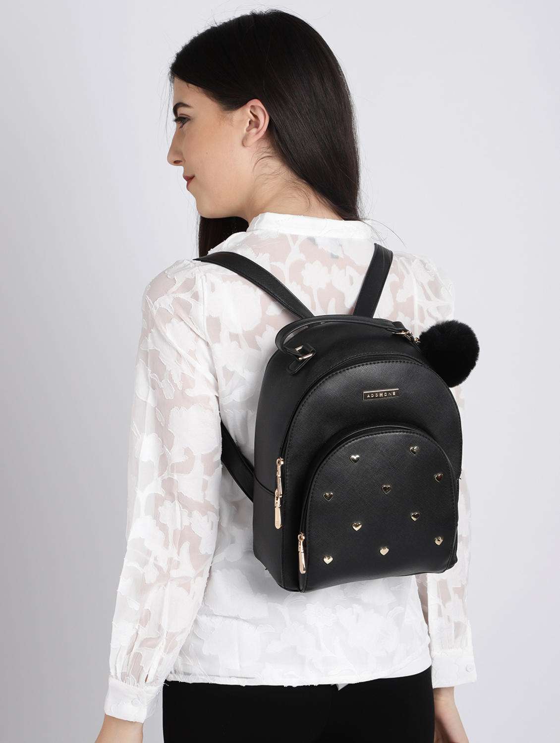 black leatherette (pu) fashion backpack - 16105976 -  Standard Image - 5