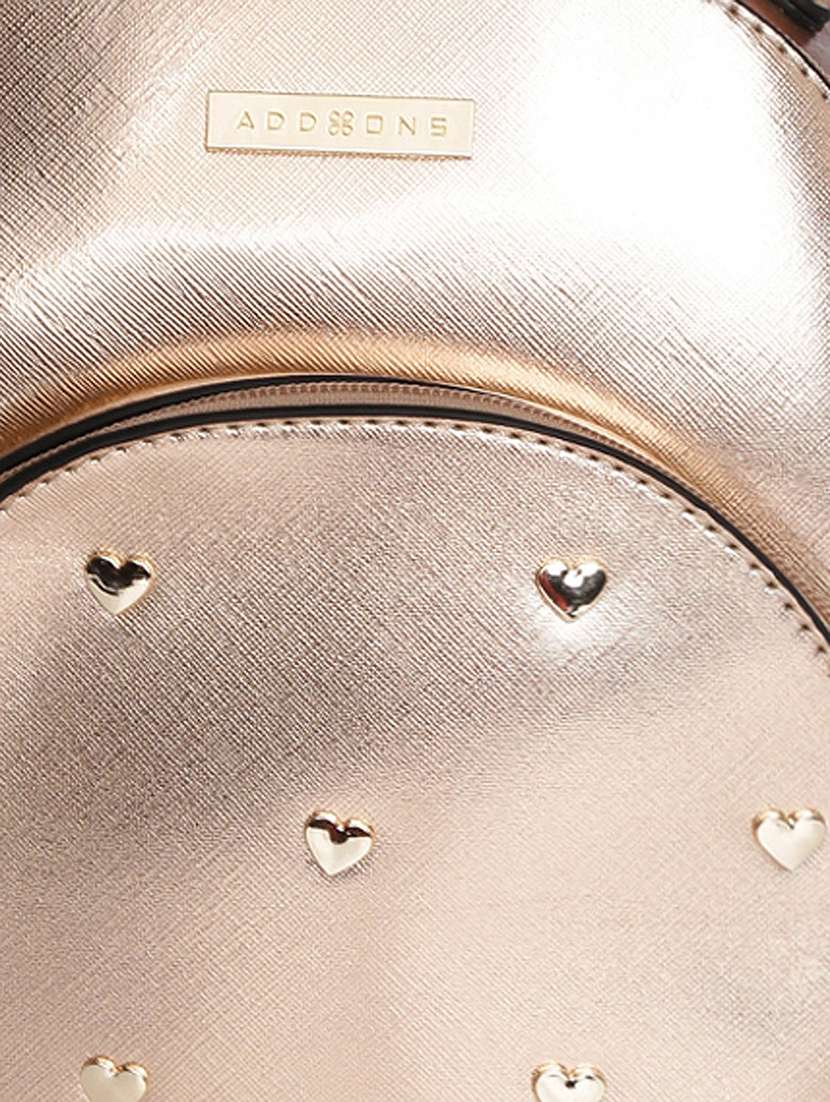 gold leatherette (pu) fashion backpack - 16105977 -  Standard Image - 3