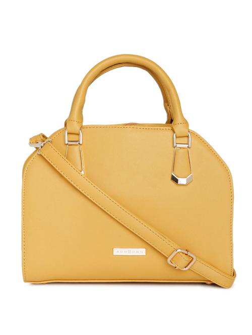 yellow leatherette (pu) fashion satchel - 16106014 - Standard Image - 0