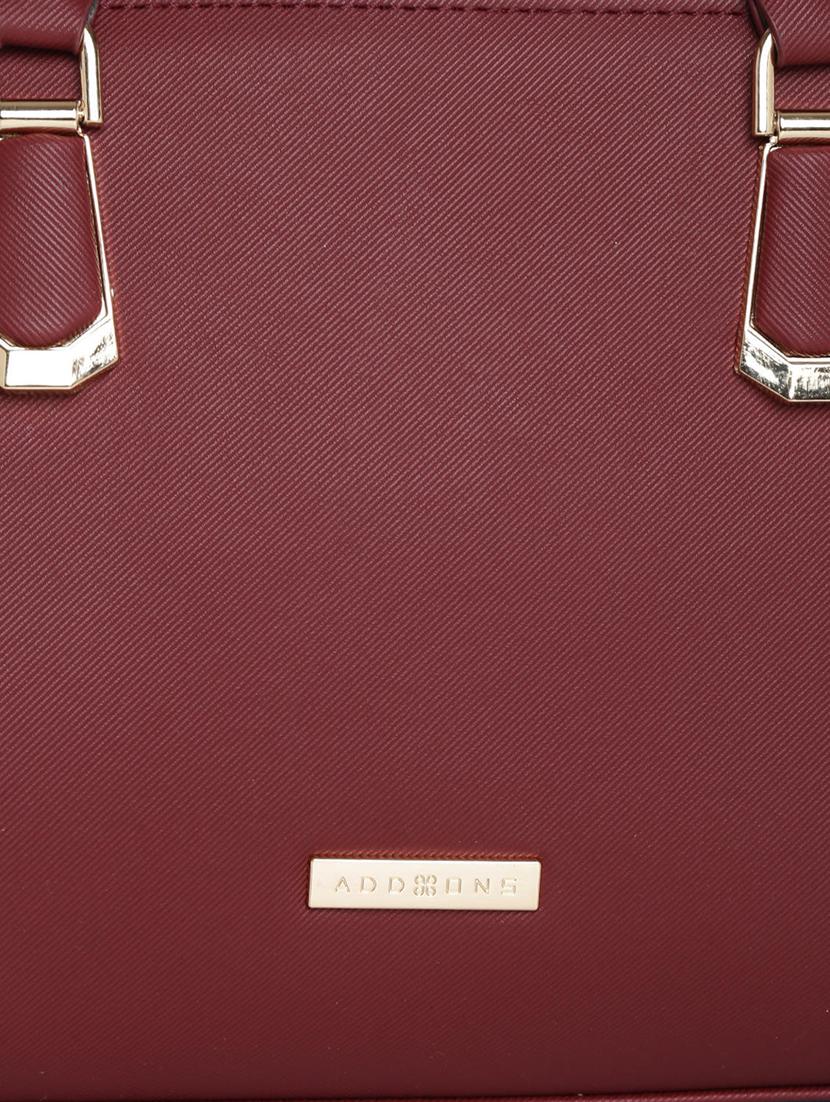 red leatherette (pu) fashion satchel - 16106015 - Standard Image - 3