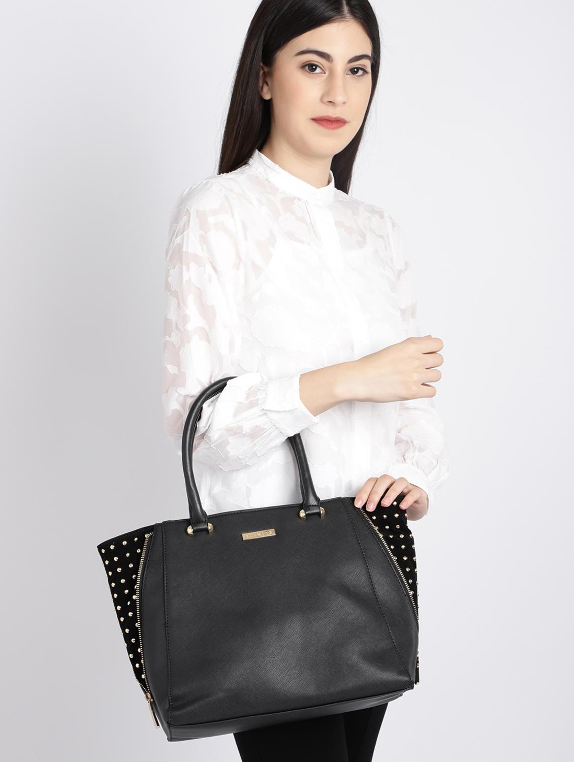 black leatherette (pu) regular tote - 16106331 - Standard Image - 5