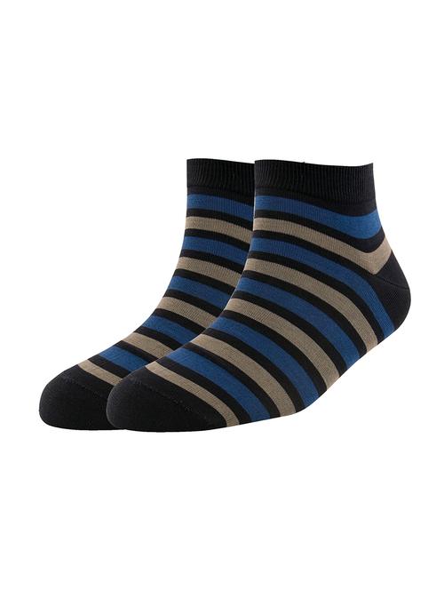 men blue striped ankle length socks - 16108252 - Standard Image - 0