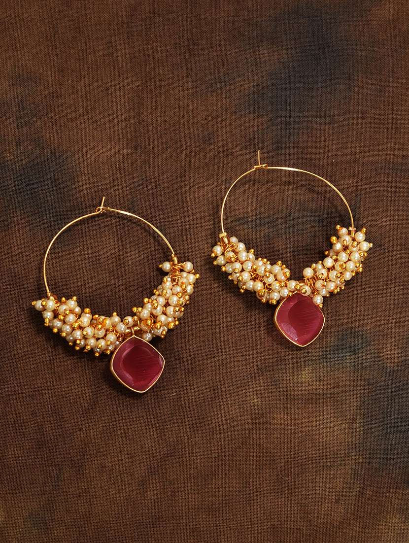 pink metal hoop earring