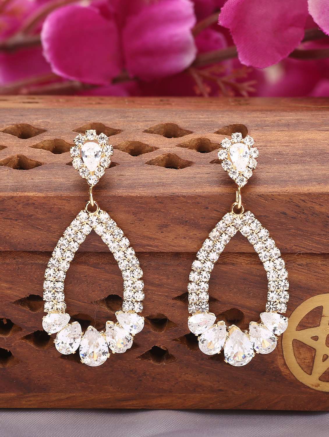 gold zinc drop earring