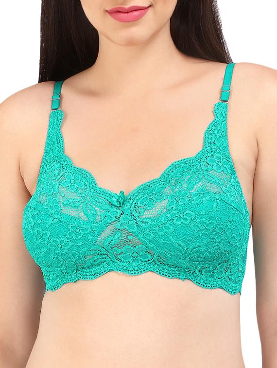 floral laced bow patch bra - 16120394 -  Zoom Image - 0