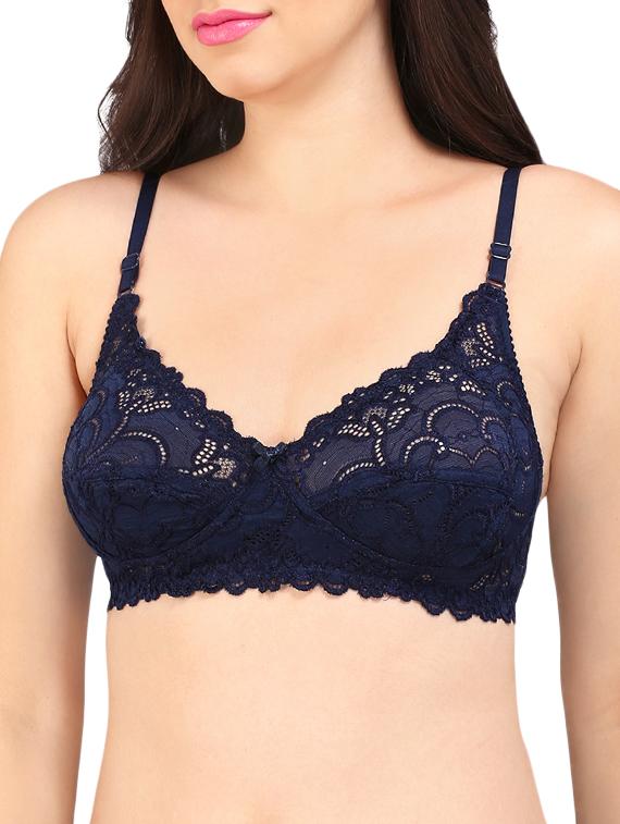 floral laced bow patch bra - 16120397 - Zoom Image - 0