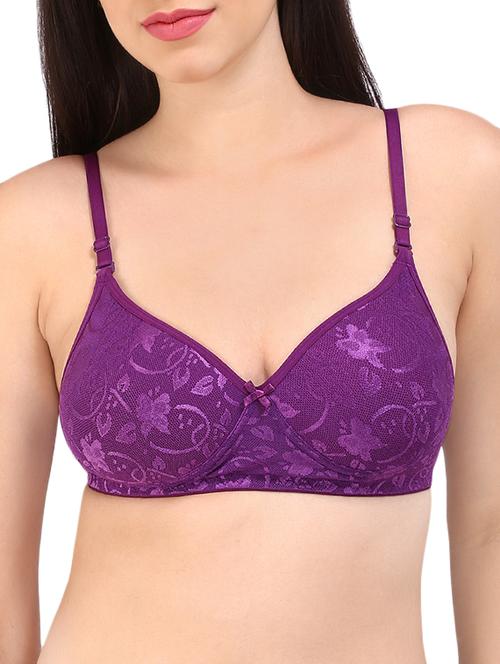 detachable strap bow patch floral bra - 16120400 -  Standard Image - 0